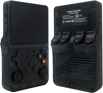 2025 New R36S Retro Handheld Video Game Console 128GB Linux System 3.5 IPS Screen 15,000 Games Portable Black