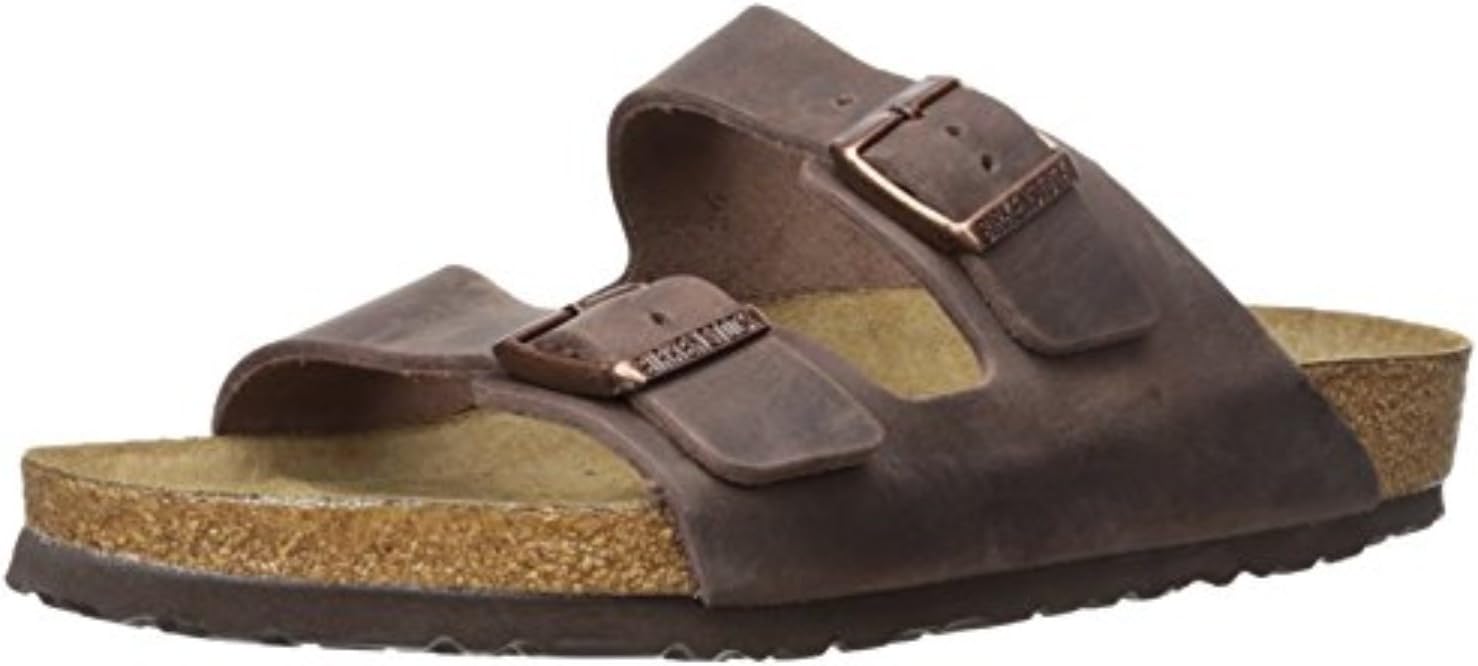 Birkenstock Unisex Arizona Soft Footbed Sandal, Habana Oiled Leather, 38 M EU/7-7.5 B(M) US Women