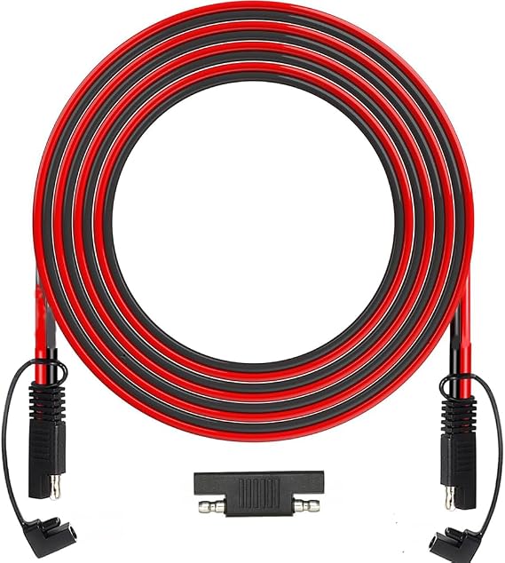 25FT SAE Extension Cable, SAE Connector with Dust Cover, Solar Wiring Adapters for Automotive RV Motorcycle Solar Panel Battery Charging.(16AWG)