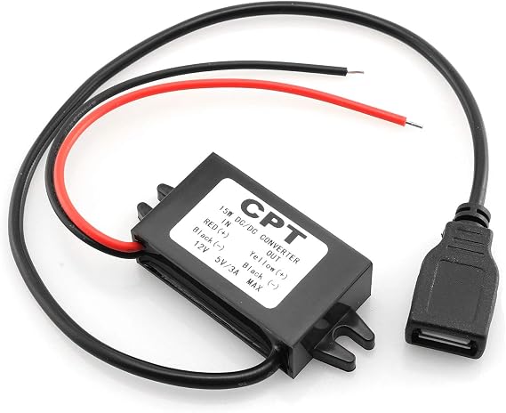 DGZZI DC Converter Buck Module 12V to USB 5V 3A DC-DC Converter Step Down Adapter for Car