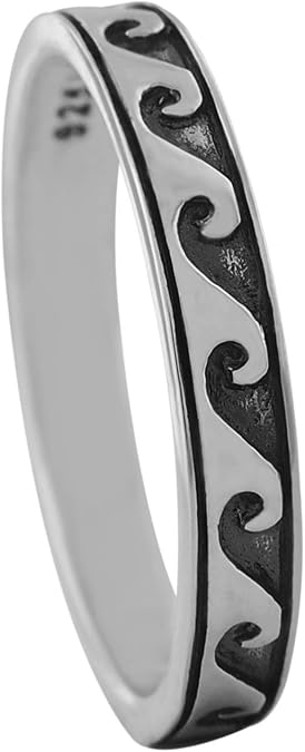 Sterling Silver Skinny Wave Ring