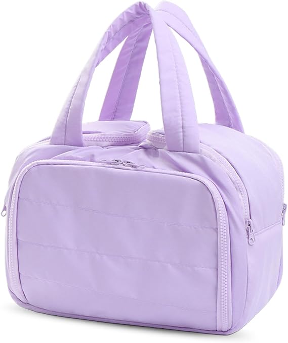 Toiletry Bag,Toiletry Bag, Waterproof Lightweight Large Wide-Open Travel Toiletry Bags, Puffy Cosmetic Makeup Bag for Traveling, Accessories, Essentials, Toiletries (Purple)