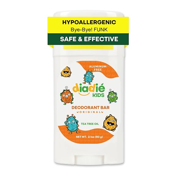 DIADIE kids Deodorant Stick, Natural, Aluminum Free, Hypoallergenic, 1 Pack