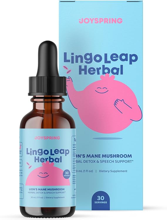JoySpring LingoLeap Kids Lion's Mane Drops, Raspberry, 30 Servings