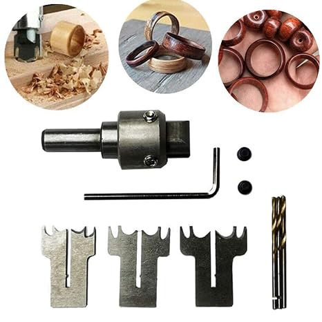 HEITIGN Wooden Thick Ring Maker Set, Speed Steel Drill Ring Drill Wood Tools Steel Wood Bead Drill Bit Household DIY Tools for Making Personalized Wooden Rings and Jewelry, 16mm/18mm/20mm Blade