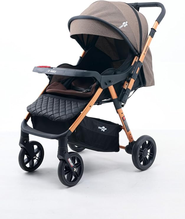 2-Way Çift Yönlü Bebek Arabası – Wood Brown