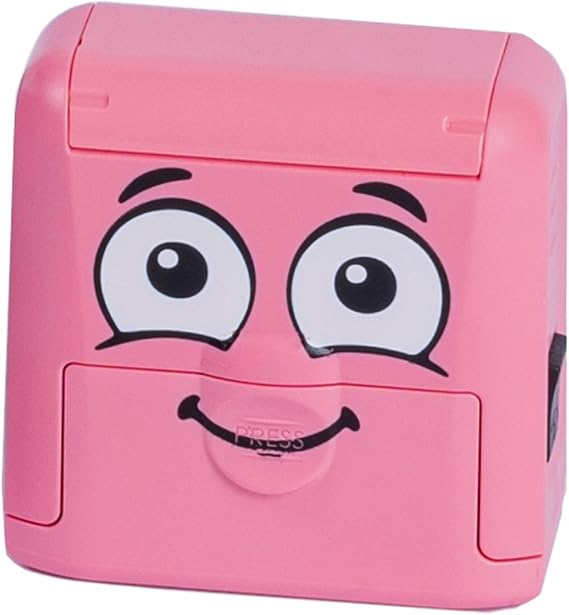 COLOP Marky Personalized Kids Name Stamp, Suitable for All Surfaces, Pink