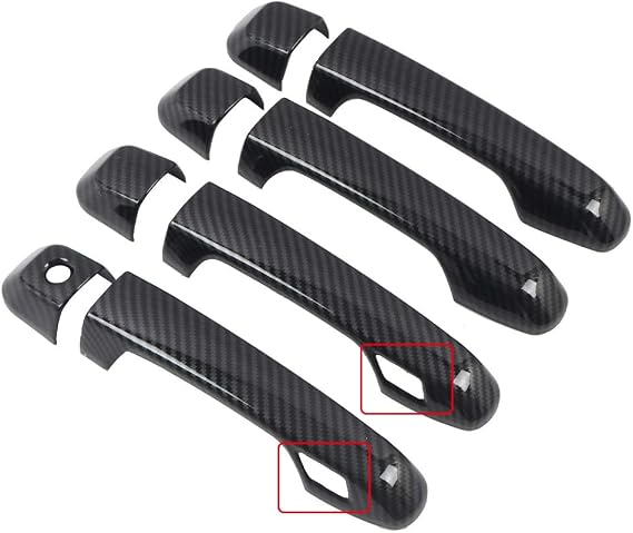ITrims ABS Door Handle Cover Trim 8PCS Car Styling Accessoies for Toyota 4Runner Pro 4WD N280 2010-2024 (Carbon Fiber with Smart Key Holes)