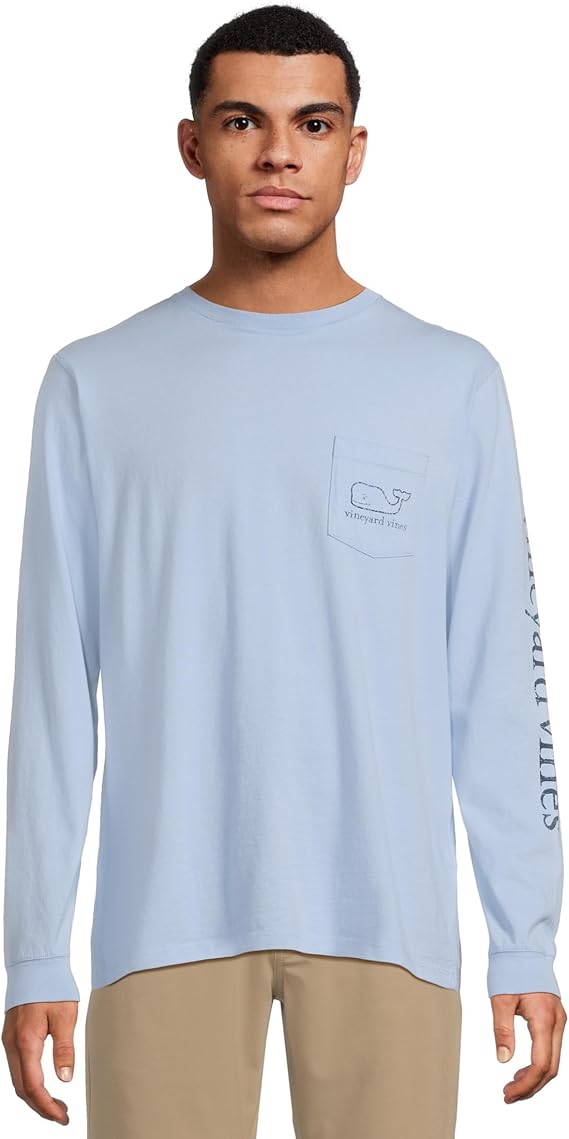 Vineyard Vines Men's Garment-Dyed Vintage Whale Long-Sleeve Pocket Tee Garment-Dyed Vintage Whale Long-Sleeve Pocket Tee
