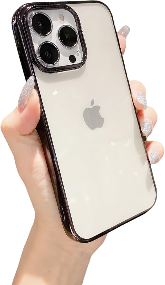 Caseative for iPhone 16 Pro Case, Black | Chrome Electroplated Clear