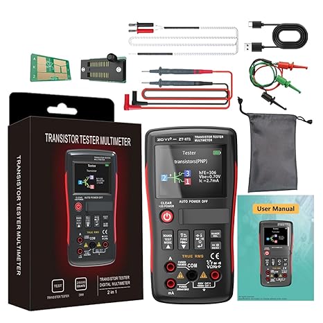 ZOYI ZT-XT1 2-in-1 LCR Digital Multimeter & Transistor Tester, for Voltage Resistance Diode Continuity Testing