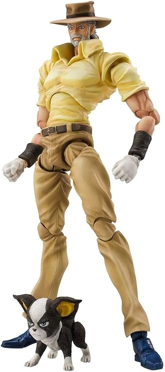 JoJo's Bizarre Adventure Part 3: Chozo Kado Joseph Joestar & Iggy Super Action Statue Figure, Multicolor