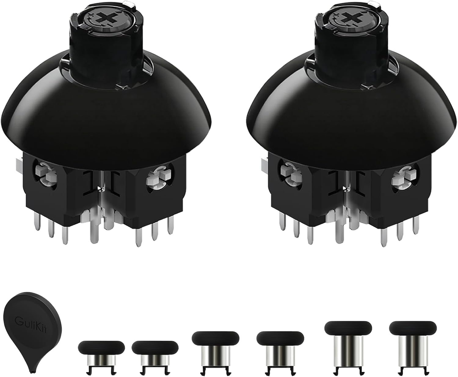 GuliKit TMR Electromagnetic Joysticks for DualSense PS5 / DualSense Edge (PS5 Edge) Controller, 720° Adjustable Tension Stick Replacement,with 3 Pairs Height Thumbstick Caps - Soldering Required