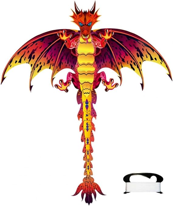 HEXEH Kite Dragon Easy to Fly Multicolor Easy to Fly Engraving Pterosaurs Kite (Color : Dragon Red)