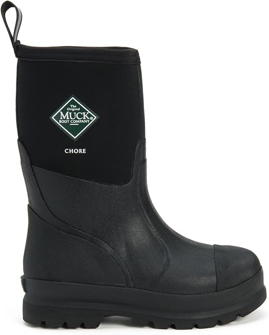 MUCK Boot Unisex Adult Men s Chore Mid Soft Toe, Black, 8 Women 7 Men US