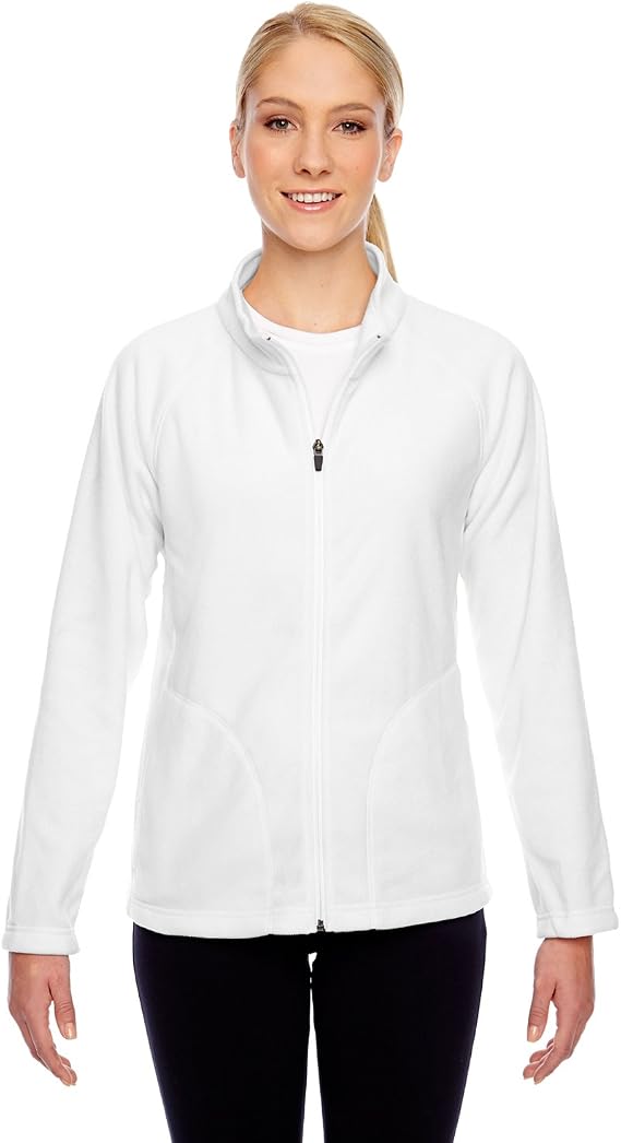 Team 365 Ladies Campus Microfleece Jacket, Medium, White