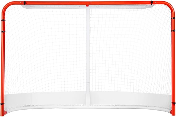 Happybuy Street Hockey Net, Indoor/Outdoor Steel Goal, 72" x 48" Portable Training Set, Easy Assembly, Official Regulation Size, White/Red