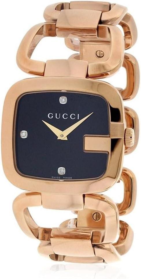 Gucci Women's YA125409, Black/Rose Gold, Bracelet, Black/Rose Gold, Bracelet, Black/Rose Gold, Bracelet