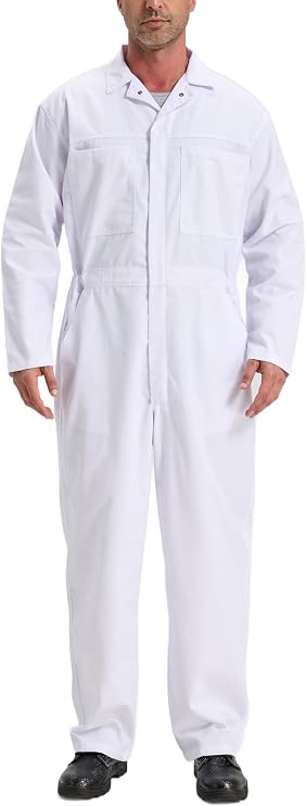 Men's Work Coveralls Garages Jumpsuit Mechanic Coverall Utility Work Crawl Suit