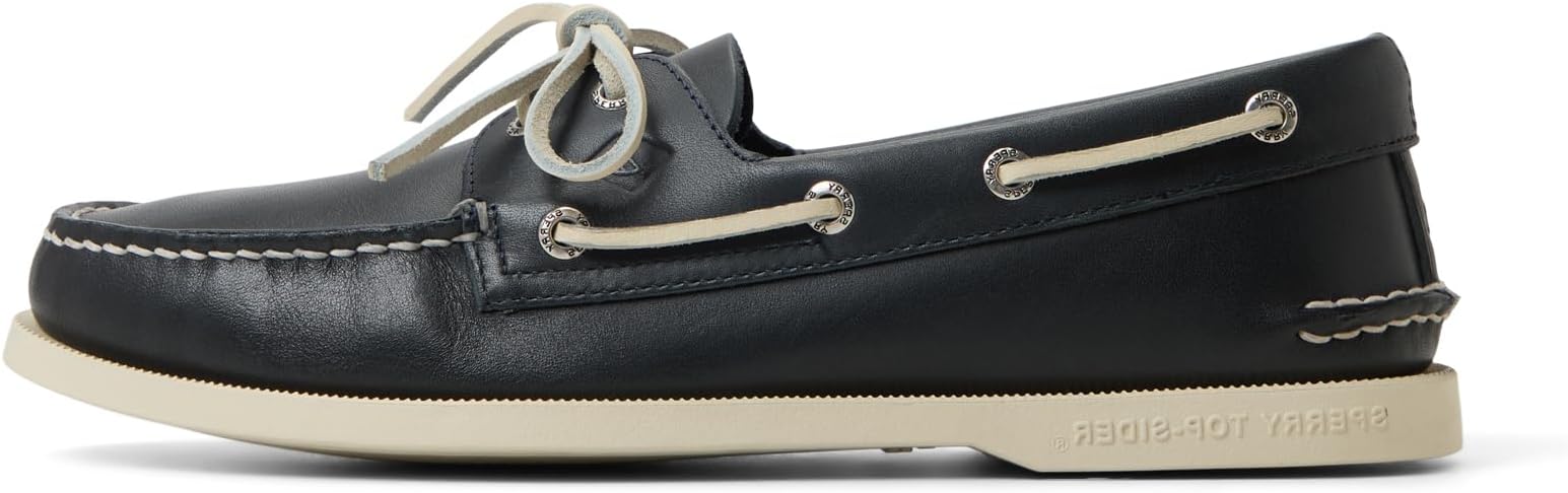 Sperry Men's Authentic Original 2-Eye Leather Boat Shoe, Navy, 8.5