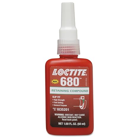 Loctite 1835201 Green 680 Retaining Compound, 50 mL Bottle | High Strength, High Viscosity, Adhesive