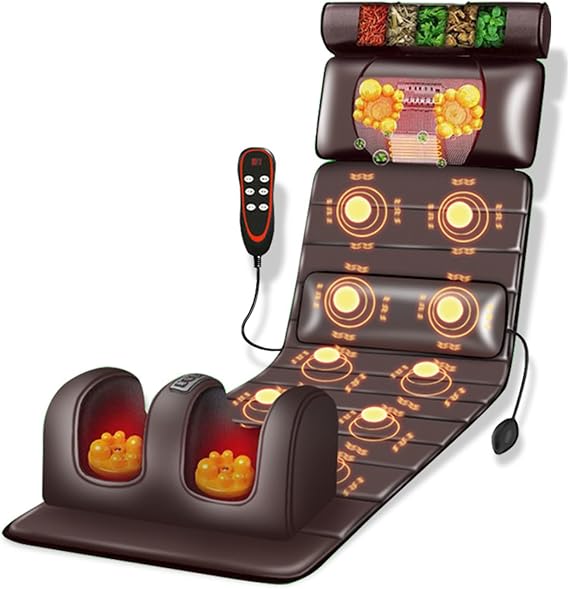 Full Body Massage Mat with Heat - 10 Vibrating Nodes, Adjustable Pillows, Heating Pads, Massage for Neck and Back Muscle Relaxation