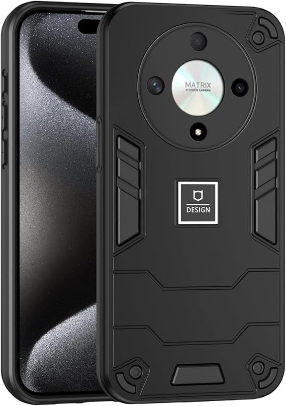 Phone Case Compatible with Honor Magic5 Lite,Compatible with Honor X9a RMO-NX1 / X40 5G RMO-AN00 Case Dual-Layer Drop-Proof TPU+PC 2-in-1 Protective Case Black