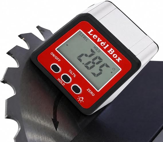 Digital Inclinometer, Magnetic Angle Finder Gauge with Relative Absolute Angle Slope Measurement, Inclinometer Angle Cube with LCD screen for Carpentry,Construction(Red)