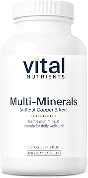 Vital Nutrients Multi-Minerals - Citrate/Malate Formula (No Copper or Iron) - Vegan Daily Multimineral - Gluten, Dairy, Soy Free - Non-GMO - 120 Capsules