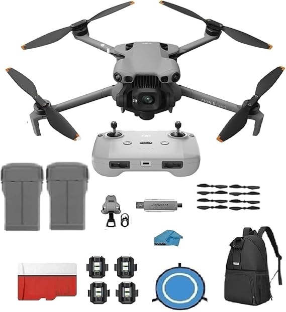 DJI Mini 5 Pro with 2-Battery Bundle | RC-N3 Controller | 1-Inch CMOS 4K Camera Drone, Omnidirectional Obstacle Sensing, 225 Gimbal & 128GB MicroSD Professional Kit