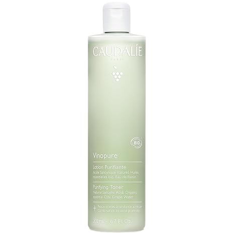 Caudalie Vinopure Natural Salicylic Acid Pore Minimizing Toner, 6.7 Ounce | Powered by natural salicylic acid to absorb oil, minimize the appearance of blackheads, and exfoliate dead skin cells.