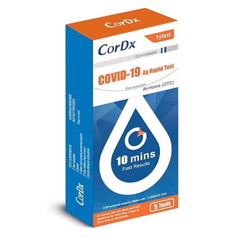 CorDx TyFast COVID-19 Rapid Antigen Test Kit, 10-Min Results, 5 Tests