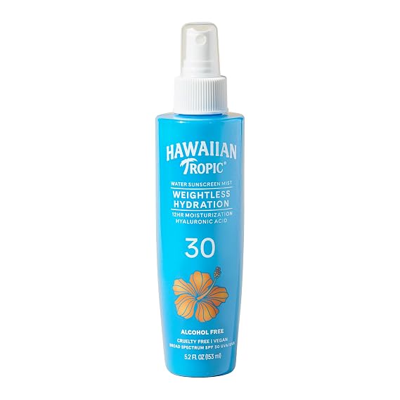 Hawaiian Tropic Weightless Hydration Water Mist for Body SPF 30, 5.2 Fl Oz