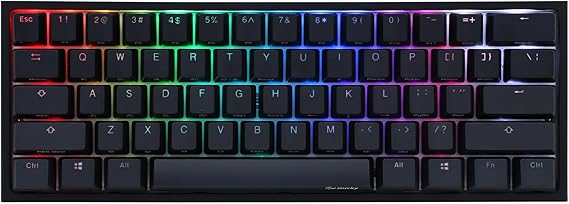 Ducky One 2 Pro Mini Mechanical Keyboard, RGB LED - Cherry Silver (US) | 60% mechanical gaming keyboard with RGB backlight