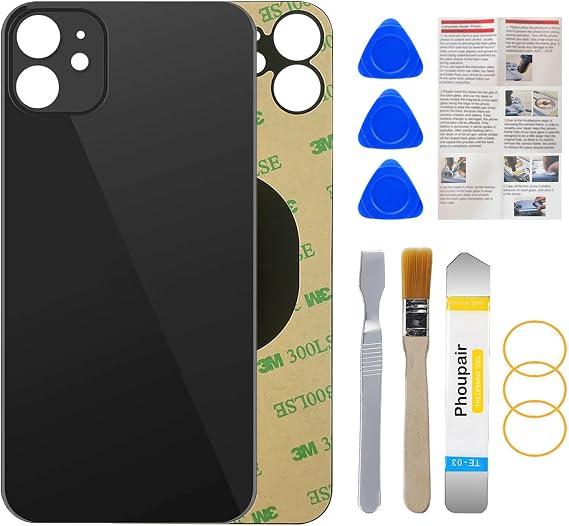 OEM Rear Back Glass Replacement for iPhone 11 6.1 Inches with Professional Repair Tool Kit (Black)