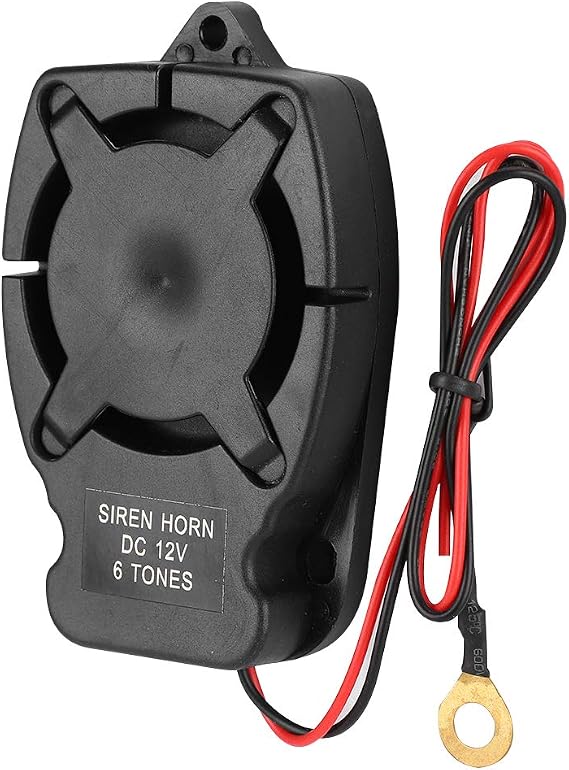 Car Alarm Siren DC 12V - Universal Vehicle Anti-Theft Alarm Speaker Horn, 6Loud Sounds 110dB Security System Replacement Accessory