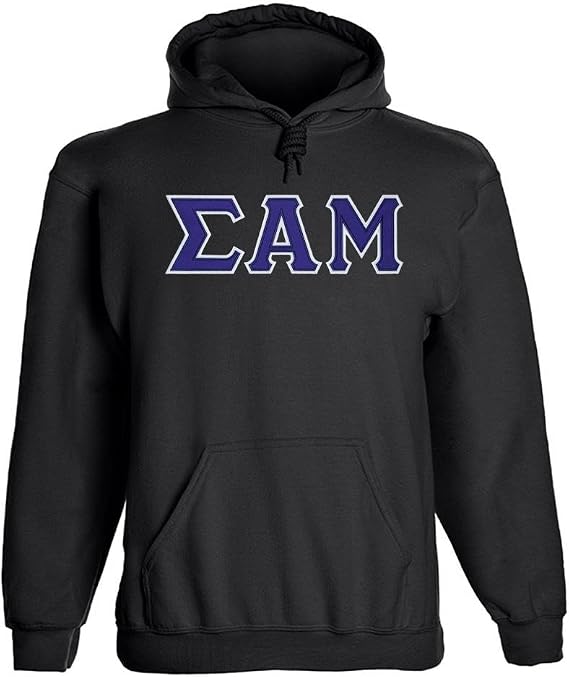 Fashion Greek Sigma Alpha Mu Twill Letter Hoody