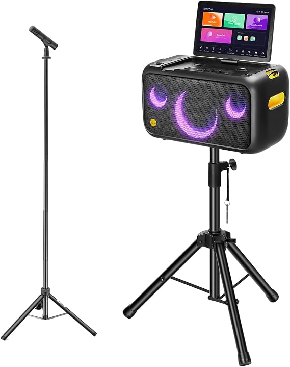 Ikarao Partybox Hoparlör ve Mikrofon Standlı Break X1 800W Karaoke Bluetooth Hoparlör Seti