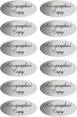 Autographed Copy Stickers - 1 x 2 Inch Silver Foil Autographed Label Stickers-1008 LabelsPack