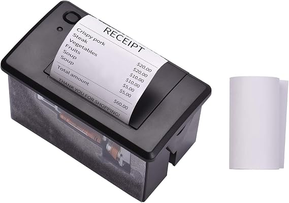 Embedded Thermal Receipt Printer 58MM Mini Printing Module Low Noise with USB/RS232/L Serial Port Port ESC/POS Commands for Weighing Apparatus Cash Register Self-Service Terminal