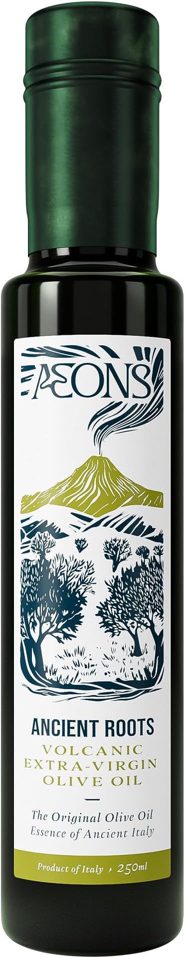Aeons Ancient Roots Extra Virgin Olive Oil- Dr. Sarah Brewer’s Volcanic Tuscan Blend, Cold-Pressed within 24h, High-Polyphenol Heart & Skin Support, 250 ml