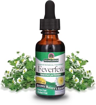 Natures Answer Alcohol-Free Feverfew 2000mg 1oz Extract | Promotes Overall Well-Being | Source of Parthenolide | No Artificial Flavors or Preservatives | Single Count