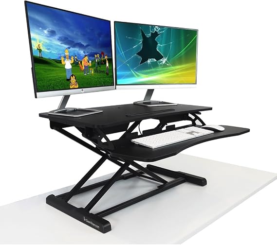 Standing Desk - the 32X DeskRiser - Height Adjustable Sit Stand Desk - Heavy Duty Supports up to 35 Lbs - 32 inch Wide Sit Stand Up Desk Converter