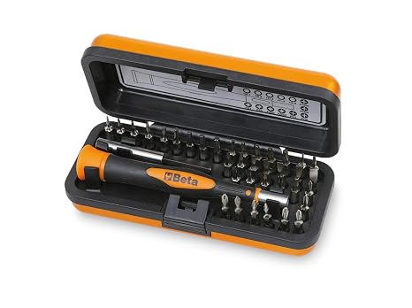 Beta 1256/C Micro Screwdriver Set with 36 4mm Bits, Drive Handle and Magnetic Extension