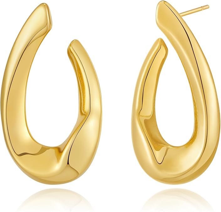 Gold Earrings For Women Teardrop Earrings Oval Filigree Gold Statement Earring Gold Knot Earrings Chic Fashion Jewelry
