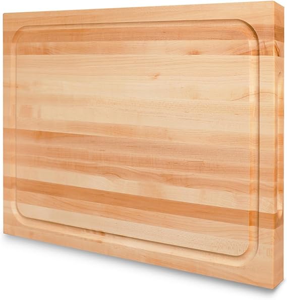 CONSDAN Wood Cutting Board for Kitchen, USA Grown Hardwood, 20 x 15, Hard Maple with Invisible Inner Handle, Prefinished with Food-Grade Oil, Suitable for Kitchen Edge Grain, 1-1/2" Thick