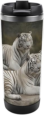 vacuum flask Cup White Tigers Printed Premium Stainless Steel Vacuum Insulated Water Bottle for Hot Cold Drinks Gym Office