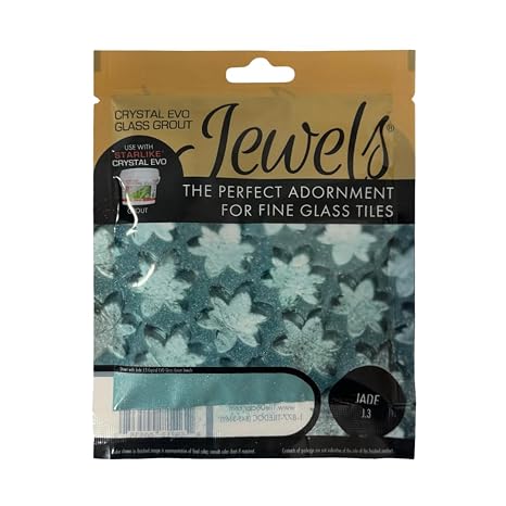 The Tile Doctor Crystal Glass Grout Jewels Jade - Glass Expoy Grout Glitter Additive for Tile, Backspalsh, Pool, Kitchen, Bathroom 75 Grams (1-Pack)