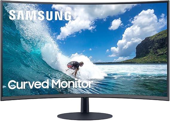 Samsung T550 Series 27-Inch FHD 1080p Computer Monitor, 75Hz, Curved, Built-in Speakers, HDMI, Display Port, FreeSync (LC27T550FDNXZA)