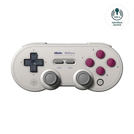 AKNES 8Bitdo SN30 Pro Wireless Bluetooth Controller, Hall Effect Joystick | Rumble Vibration USB-C Cable Gamepad Compatible with Switch/Switch 2,Windows, Mac OS, Android, Steam - G Classic
